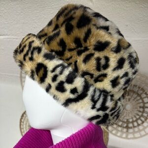Leopard Print Faux Fur Hat